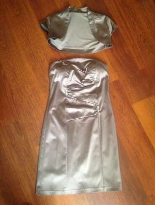 Платье коктельное с жакетом болеро. Цвет металлик. Размер 44 торговая марка BIRRIN